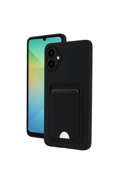 eco port Samsung Galaxy A06 Case Kelvin Silicone with Business Card Holder - Black