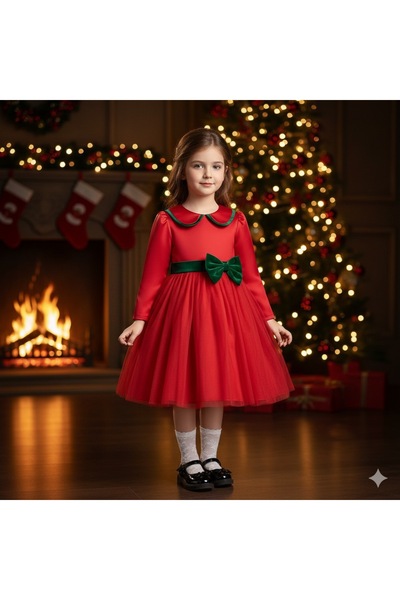 NA ADDESIGN New Year's Special Red Velvet Detailed Princess Dress – New Year's Party & Photoshoot Dress