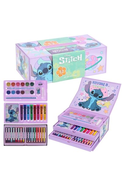 Stitch Σετ ζωγραφικής Lilo, 52 τεμάχια, με συρτάρι, ακουαρέλες, μολύβια και μ...