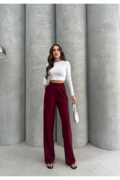 ZENGEZUR MALL Nrzsnt Hooked Trousers Burgundy (231901) (Size: m)