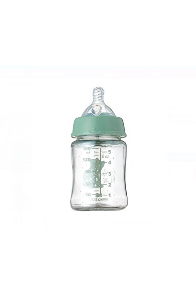 Kikka Boo Glass Baby Bottle with Silicone Nipple Mint Green Teddy 150ml
