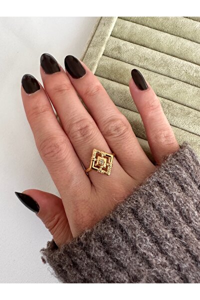 ringbox Gold Quadrilateral Vintage Steel Ring