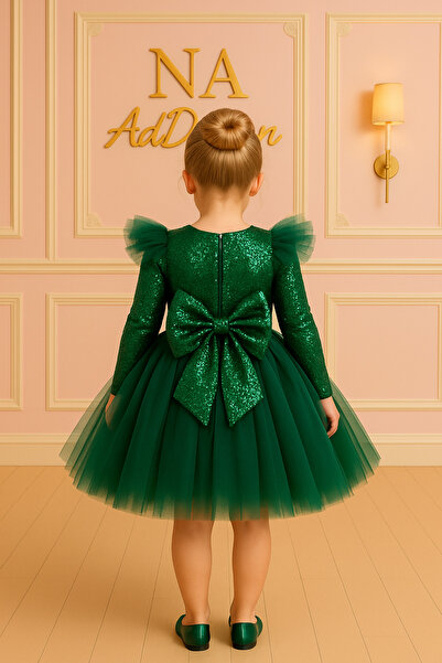 NA ADDESIGN Rochie specială de Anul Nou cu paiete – Model prințesă de Anul Nou (roșu / negru / verde)