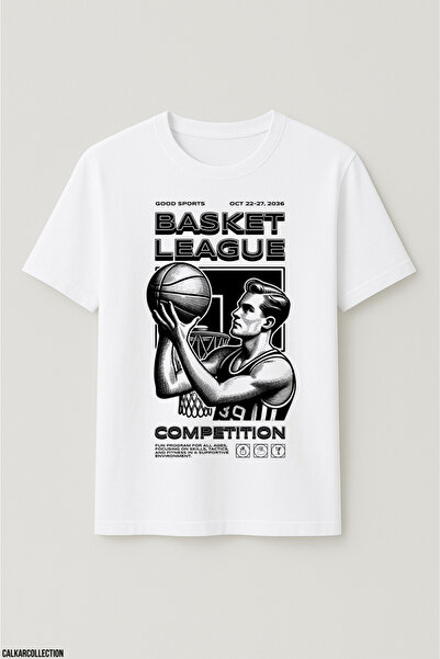 CALKARCOLLECTION تي شيرت كرة السلة للجنسين قصة فضفاضة كورت فيجن