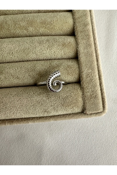 ringbox Silver Color Spiral Tail Steel Ring