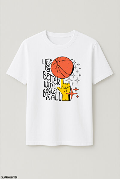CALKARCOLLECTION تي شيرت كرة السلة للجنسين قصة فضفاضة كورت فيجن
