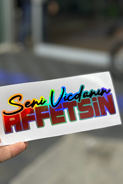 Banxtre Seni Vicdanın Affetsin Hologramlı Araba-Motor İçin Sticker 17Cm (1 Adet)