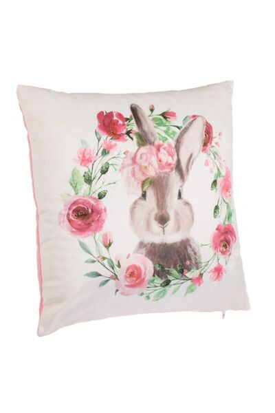 OEM Velvet Decorative Pillow with Bunny Pattern 40x40cm