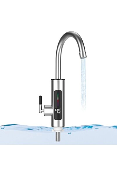 WALALLA Baterie electrică pentru încălzitor de apă de bucătărie, 3000W, oțel inoxidabil, 36x20cm, argintiu