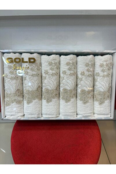 HİKMET مجموعة مكونة من 6 مناشف قطنية عالية الجودة للاستخدام اليومي هدية للوجه مقاس 50 × 90