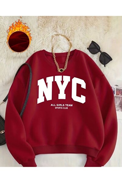 FAVORİST Nyc All Gi̇rls Team Printed Sweatshi̇rt