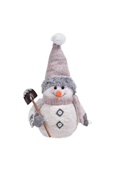 OEM Figurina Decorativa de Craciun Om de Zapada Ecru Blana Artificiala Roz Ca...