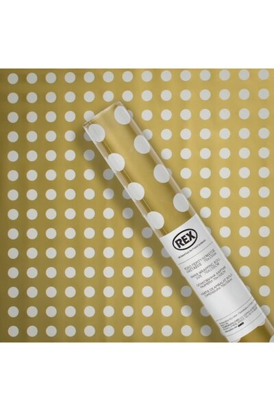 OEM Gold wrapping paper with white polka dots 150x70cm