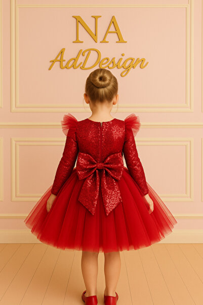 NA ADDESIGN New Year's Special Sequin Puffy Dress – New Year's Princess Model (Red / Black / Green)