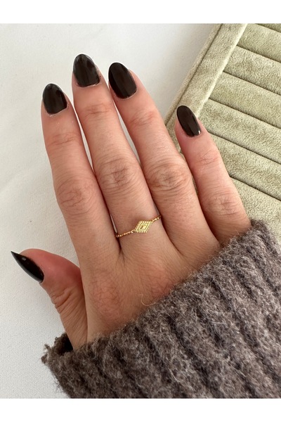 ringbox Gold Mini Baklava Model Steel Ring