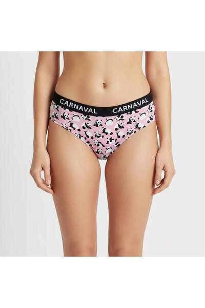 CANMODA Panda Patterned Colorful Premium Women's Brazilian Panties 95% Cotton 5% Elastane