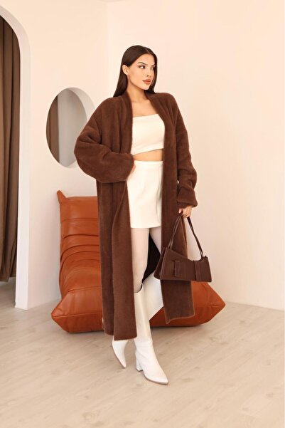 LB Laluna Butik Women's Fuzzy Soft Long Knit Cardigan