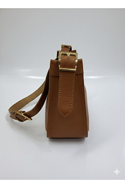 aysefe Genuine Leather Handmade Baguette Shoulder Bag