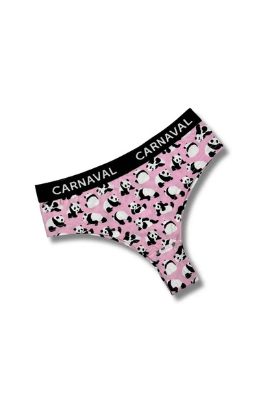 CANMODA Panda Patterned Colorful Premium Women's Brazilian Panties 95% Cotton 5% Elastane