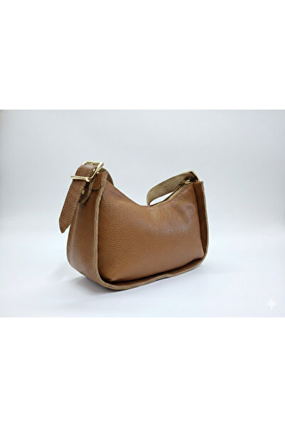 aysefe Genuine Leather Handmade Baguette Shoulder Bag