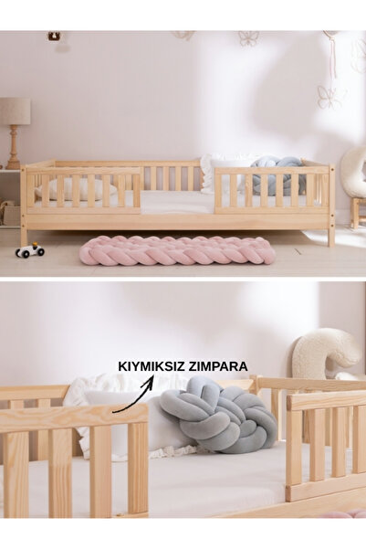 Home AHŞAP MONTESSORİ KARYOLA ÇITA BARİYERLİ ÇOCUK ODASI