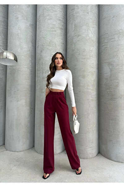 ZENGEZUR MALL Nrzsnt Hooked Trousers Burgundy (231901) (Size: m)