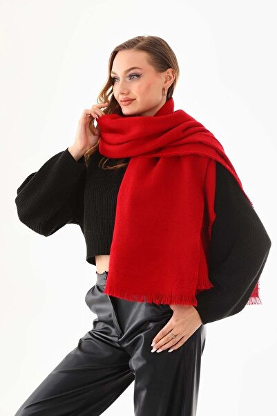 shieba outlet Soft Textured Puffy Sherly Shawl Scarf Red
