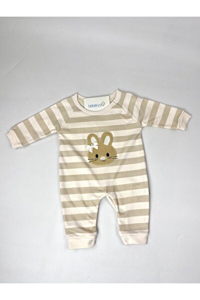 bebekyol Rabbit Süzene Embroidered Baby Romper