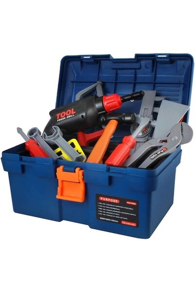 PROCART Tool kit, construction, 32 pieces, drill, screwdrivers, hammer, hand saw, box
