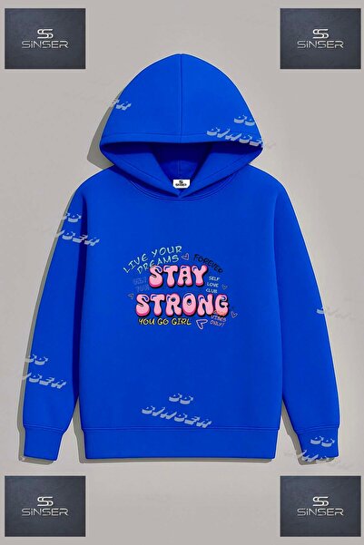 SS SİNSER Φούτερ Unisex με στάμπα  "STAY STRONG PINK WRITING "