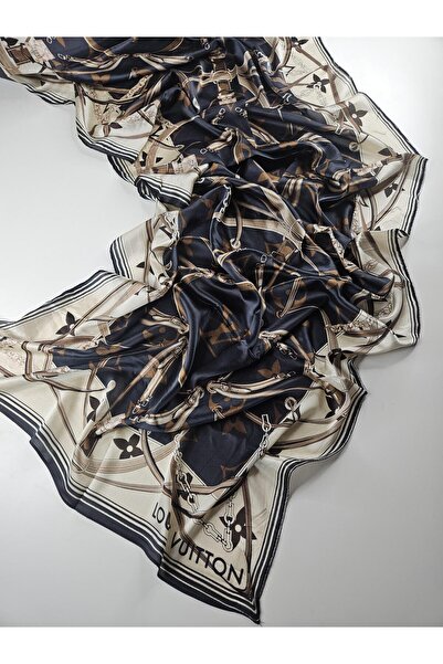 Shiva Scarfs LV Desen Vual İpek Şal Silk Scarves Shawl Hijab