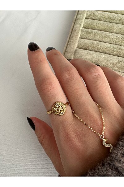 ringbox Gold Flower Steel Ring