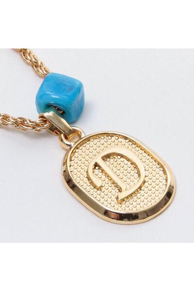 ZERO LAND Nrzsnt Plastic Beaded Twisted (03029) Letter Necklace-D