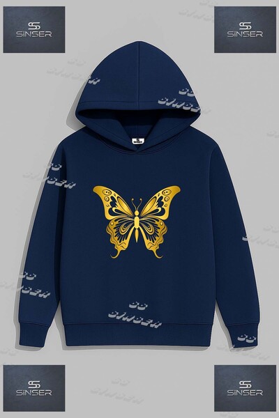 SS SİNSER Φούτερ με κουκούλα SWEAT Unisex με στάμπα "ΠΕΤΑΛΟΥΔΑ ΧΡΥΣΟΥ ΧΡΩΜΑΤΟΣ "