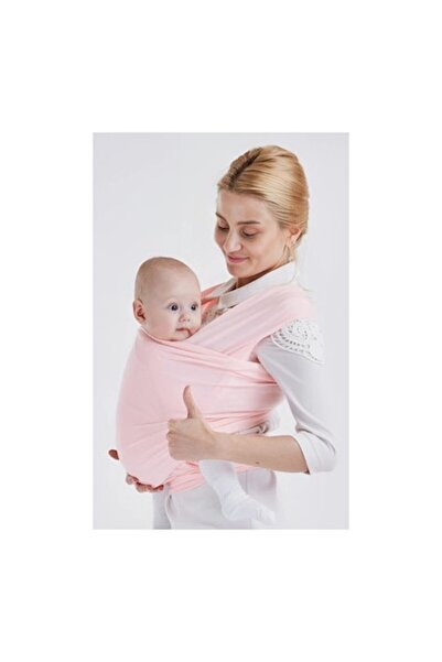 OEM Knotted baby carrier sling, ergonomic, breathable fabric, pink, size M