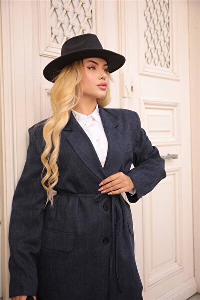 Bwest Belden Lace-Up Two-Button Loose Trousers and Jacket Set - 71323 - Navy Blue