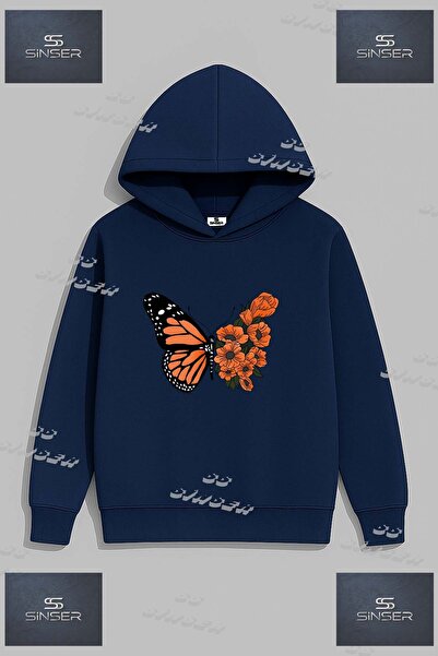 SS SİNSER Φούτερ Unisex με στάμπα  "ΠΕΤΑΛΟΥΔΑ ΠΟΡΤΟΚΑΛΙ ΦΤΕΡΟΛΟΥΛΟΥ "