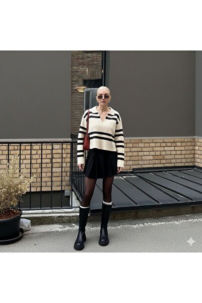 YUGA KNİTTİNG PULOVER TREND CU GULER POLO CU DUCĂTURI