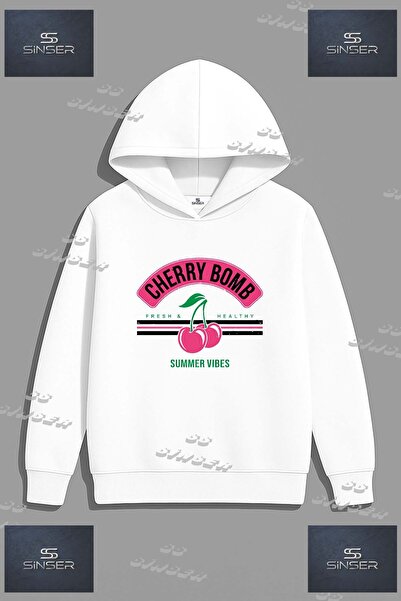 SS SİNSER Φούτερ Unisex με στάμπα  "KIRAZ CHERRY BOMB WRITTEN "