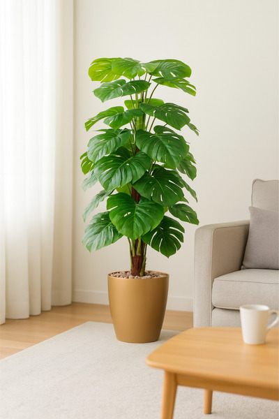 SADANHOME شجرة ورق قلب حوض بلاستيك -140 سم