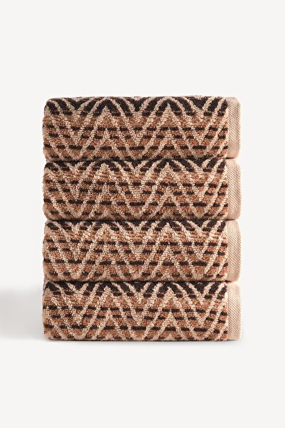 Cherx Σετ πετσετών χεριών Zyon 4 τεμαχίων βαμμένο με νήματα καραμέλα 50x90