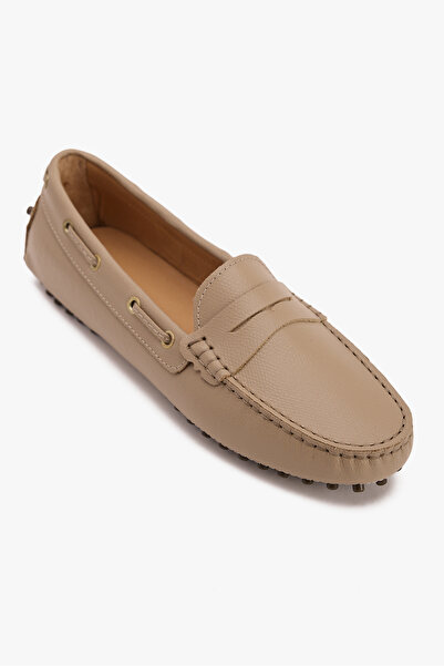 West To West Women's Beige Leather Loafer