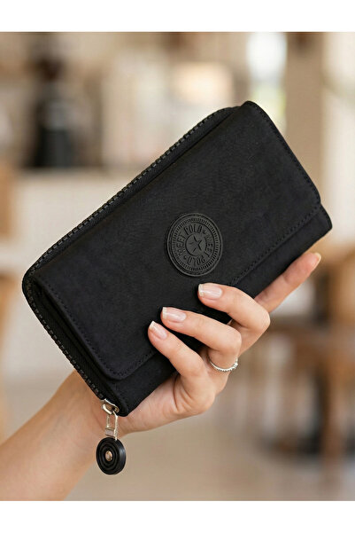 GNG Meet Polo Tarzı Mor Krinkıl Kumaş Çok Bölmeli Fermuarlı ve Çıtçıtlı Kadın...