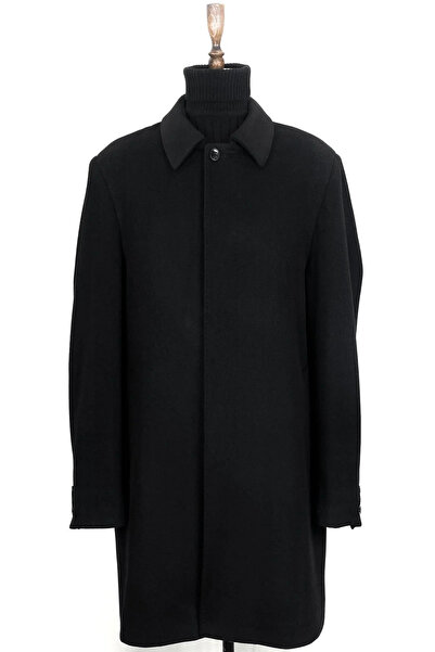 SUİT AYDIN Erkek Siyah Bebe Yaka Kısa Palto