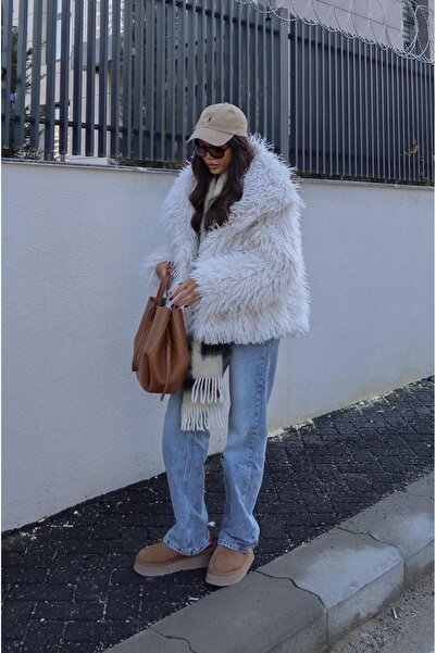 Havoş Ecru Powell Faux Fur Jacket