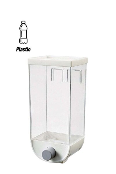 ORCHID موزع حبوب الإفطار يُثبت على الحائط، سعة 1500 مل، أبيض/شفاف، 9 سم