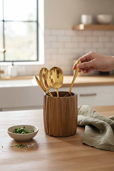 zezedesing Acacia Spoon Rest-Vase (Multi-Purpose Use) Kitchen Countertop Organizer