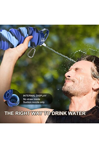 4basix Silicone Collapsible Water Bottle, 530ml, Foldable, Leak-Proof, BPA-Free (Purple)