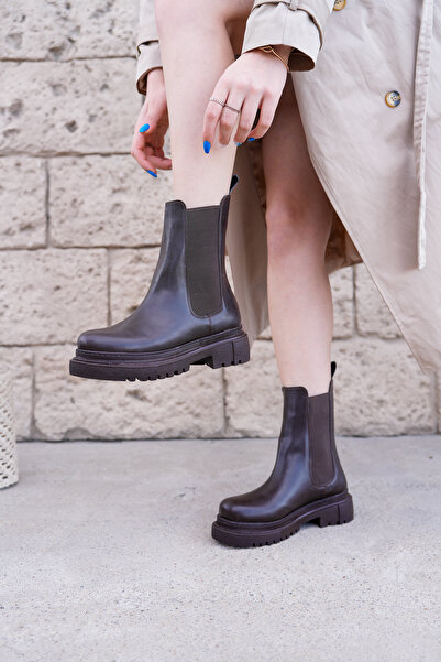 Saks Gardrop Αδιάβροχες μπότες και μποτάκια με χοντρή σόλα, ελαστική στο πλάι, χωρίς φερμουάρ, χωρίς κορδόνια, ραμμένη σόλα