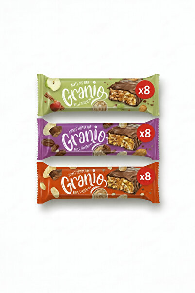 GRANIO Özel Meyveli Tahıl Bar Çeşitleri Deneme Paketi (24 Adet )